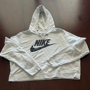 Nike Cropped White Hoodie Size XL